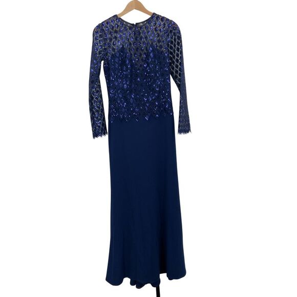 Tadashi Shoji Dresses & Skirts - Tadashi Shoji Sequined Diamond-crepe Gown Blue S
